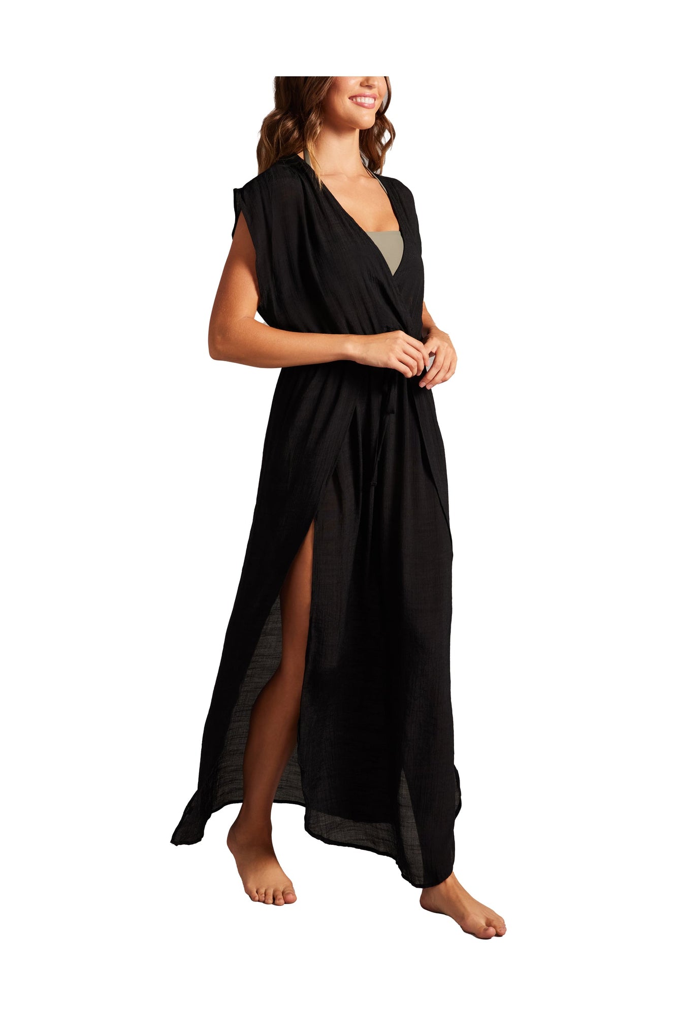 Womens | Tulip Hem Maxi Dress | Black Sea