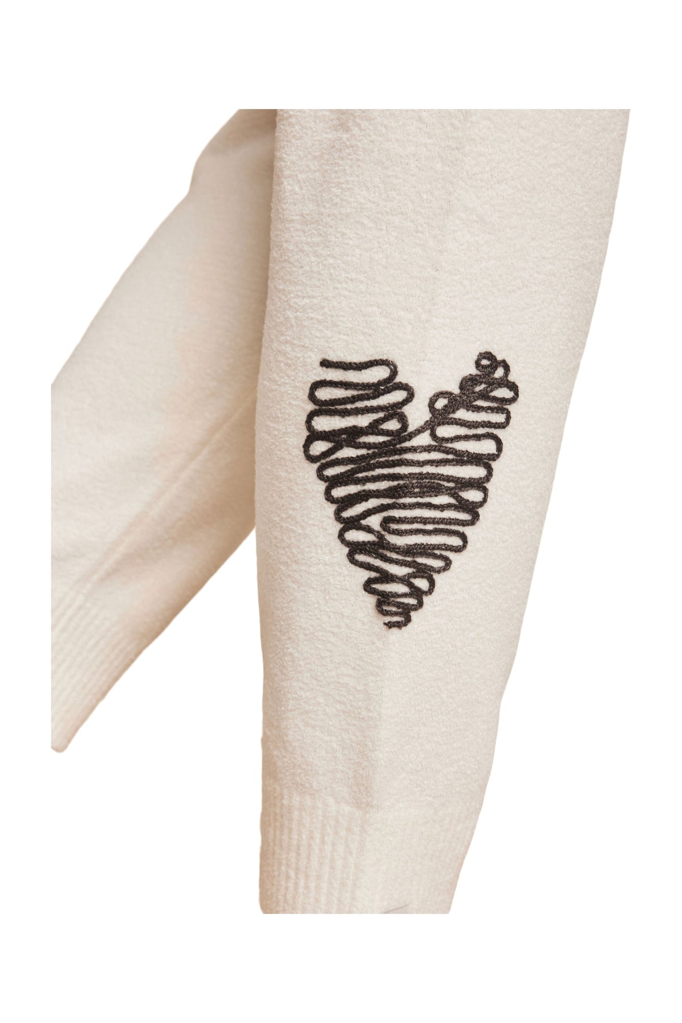Womens | Cozychic Ultra Lite Embroidered Heart Pant | Pearl/Carbon