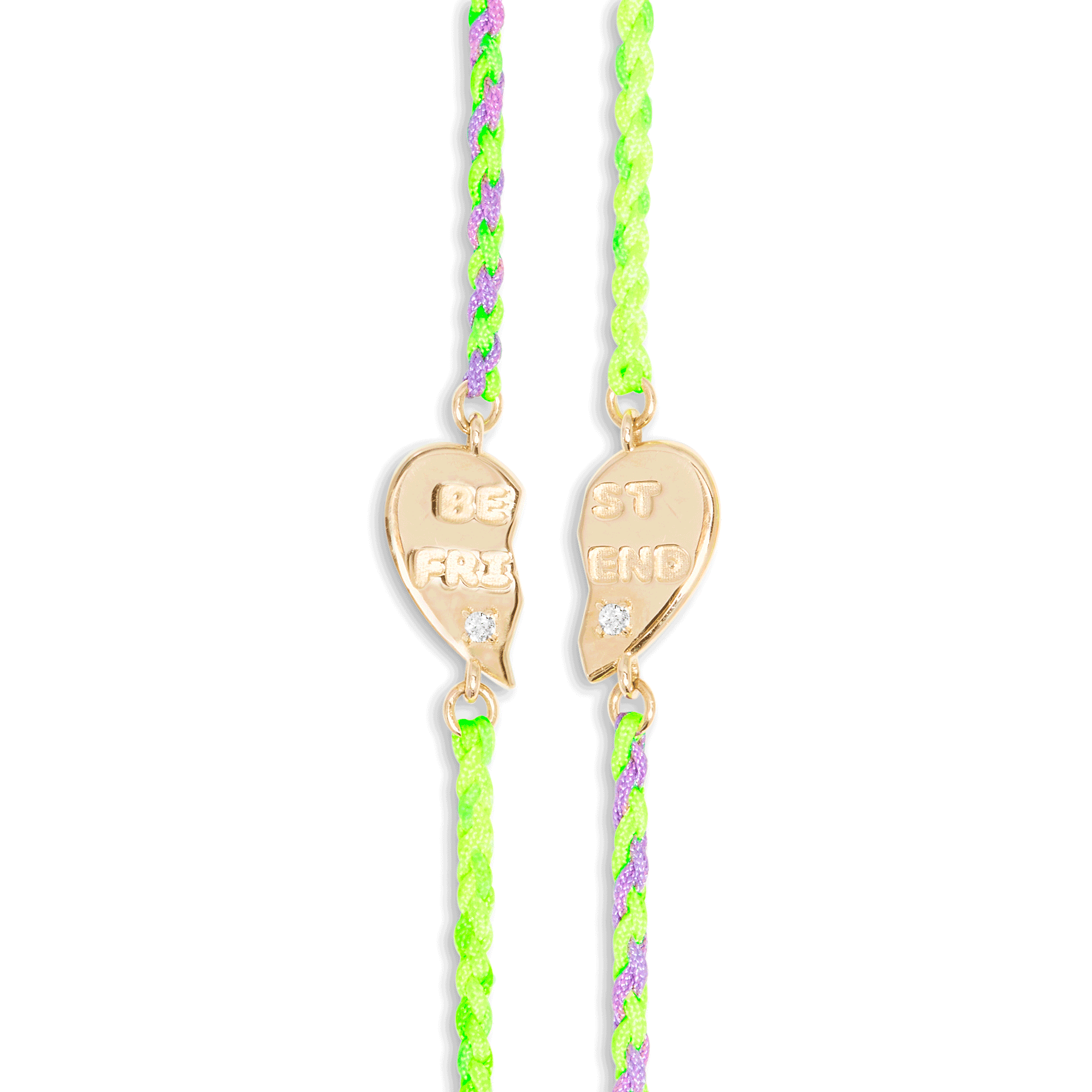 Stone and Strand 10K Yellow Gold Small Pop Diamond Bestie Bracelets Close Up Image