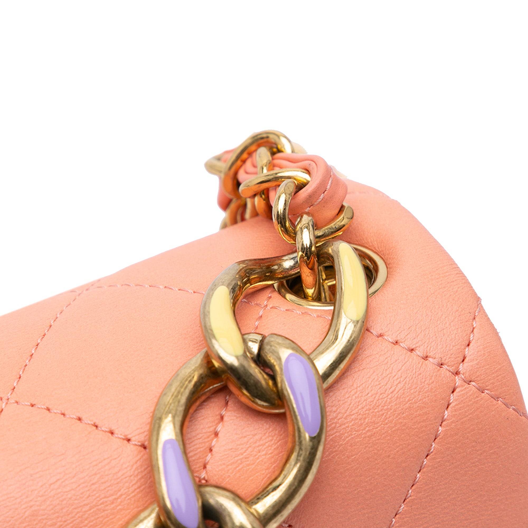 Chanel | Pre-Owned Small Lambskin Color Match Flap | Pink/Salmon