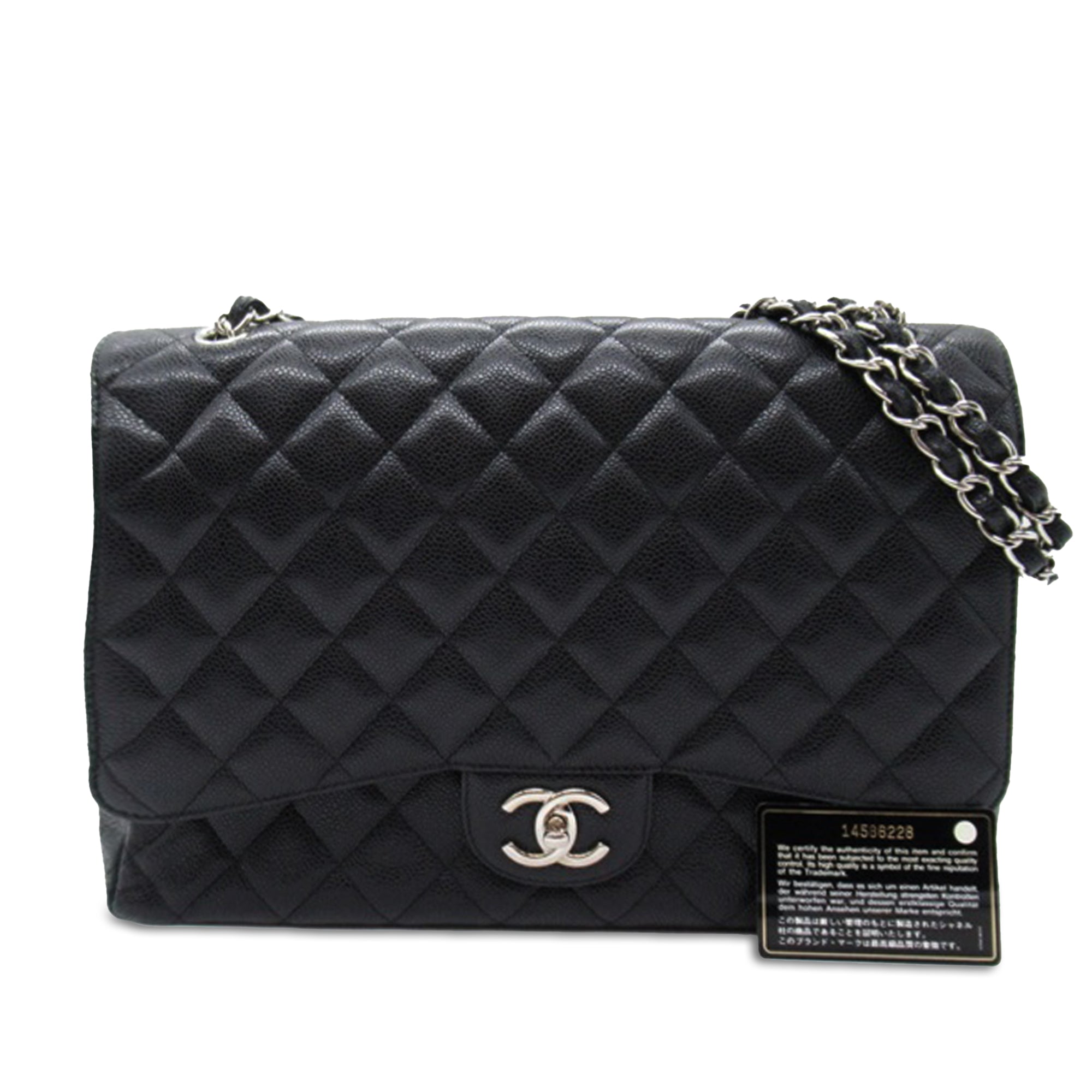Chanel | Pre-Owned Maxi Classic Caviar Double Flap | Black