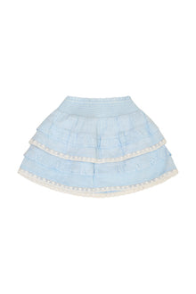 Girls Billie Blue Cotton Mini Skirt | Baby Bluebell
