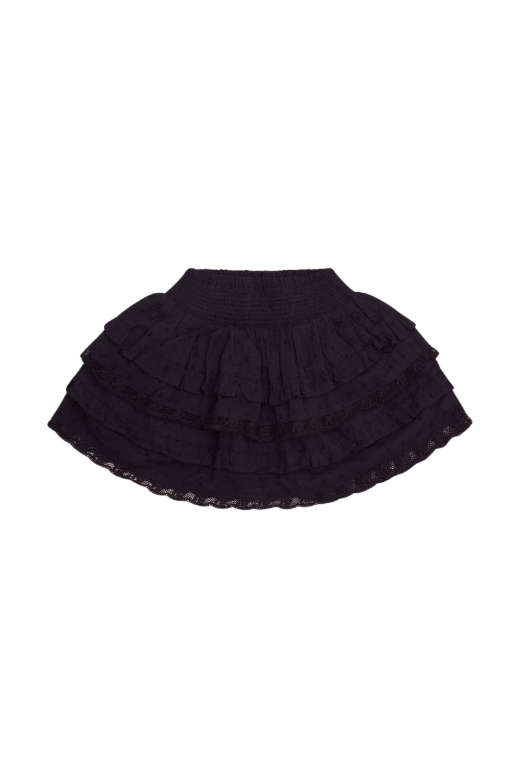 Girls Billie Cotton Mini Skirt | Black