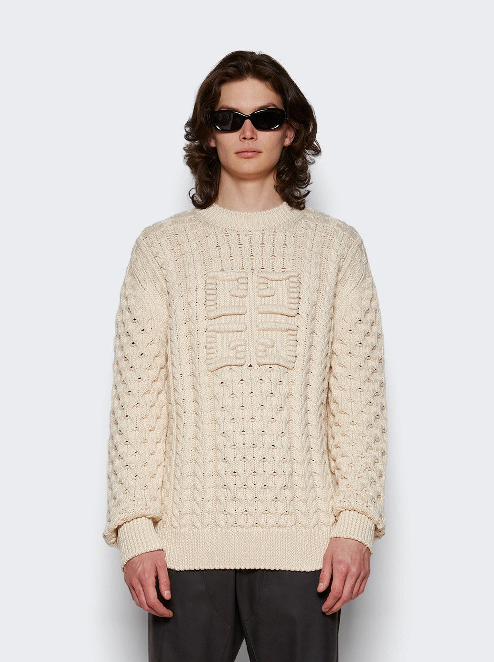 Men | Givenchy | 4g Cable-knit Sweater Cream | Ivory