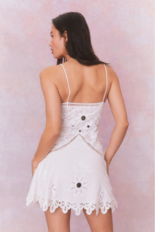 Brealynn Embellished Cotton Mini Dress | True White