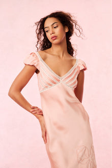 Brinkley Satin Midi Dress | Vintage Nude