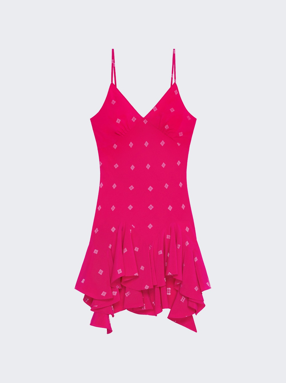 Women | Givenchy | Ruffle Silk Mini Dress | Fuchsia