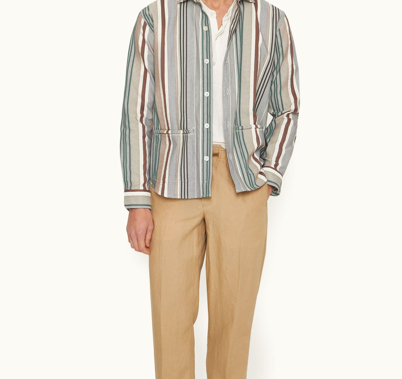 Barkley Jacquard Stripe Cotton Resort Overshirt Woven | Multi
