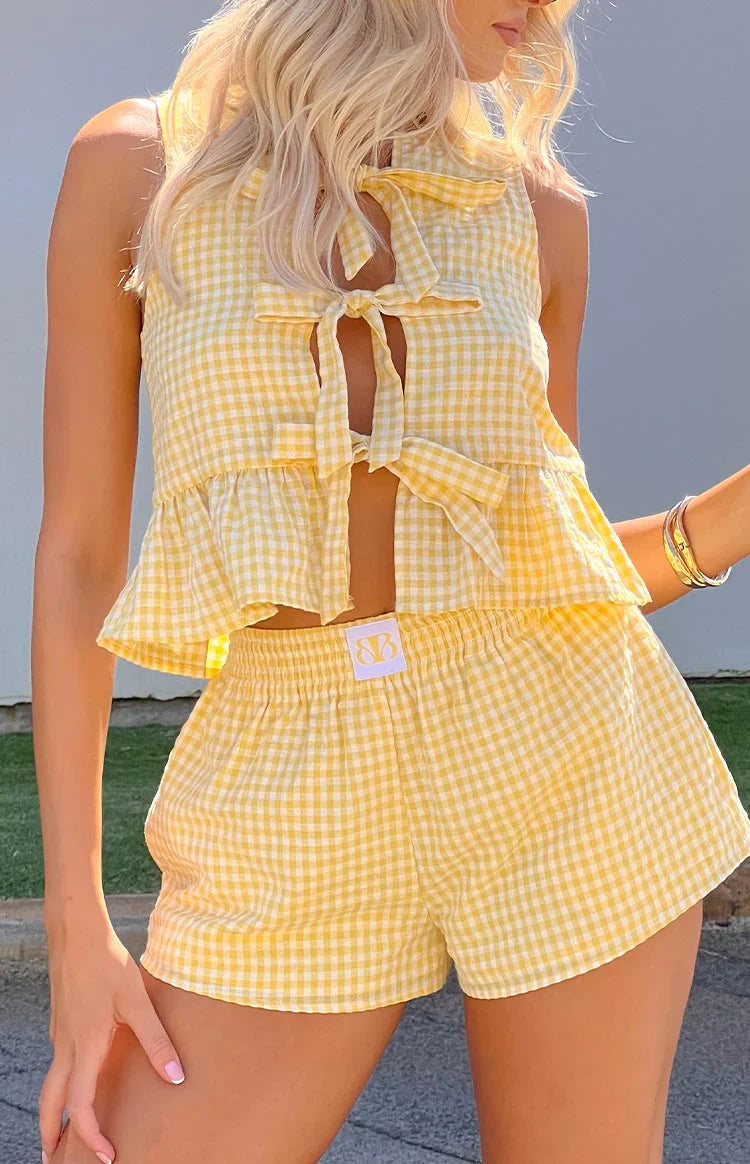 Baxter Gingham Shorts | Yellow