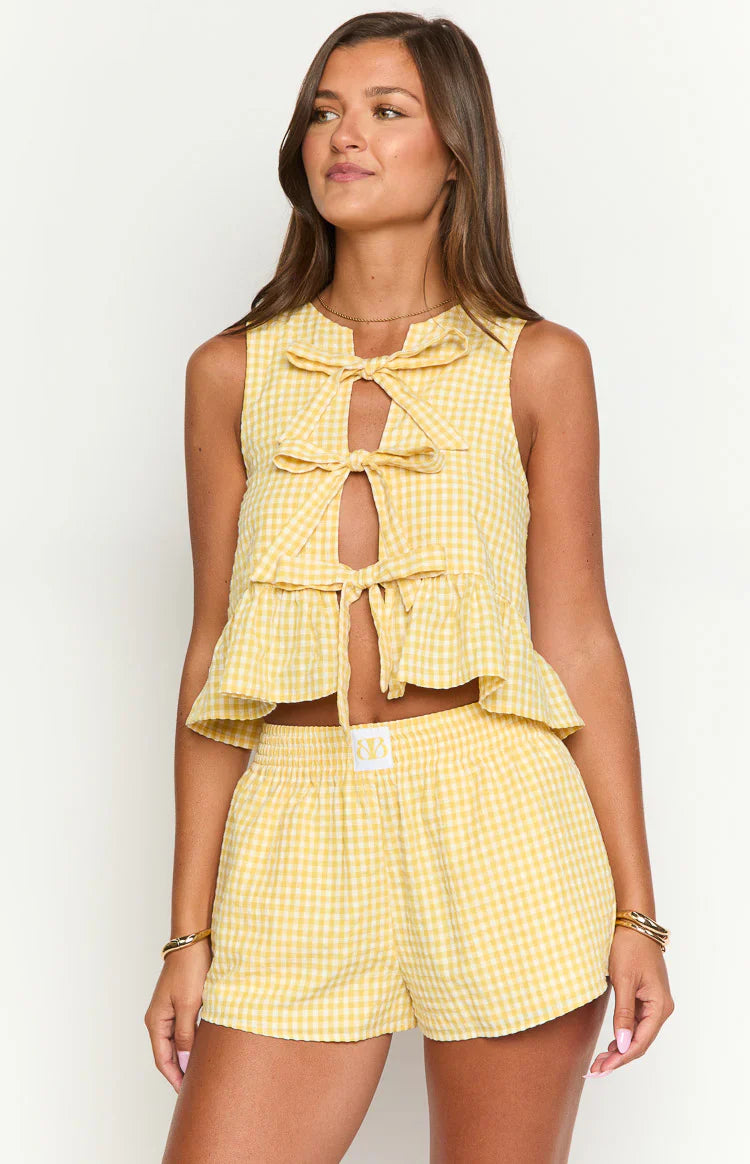Baxter Gingham Shorts | Yellow
