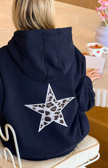 Beginning Leopard Star Hoodie | Navy
