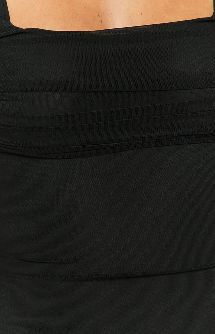 Beverley Mesh Maxi Dress | Black