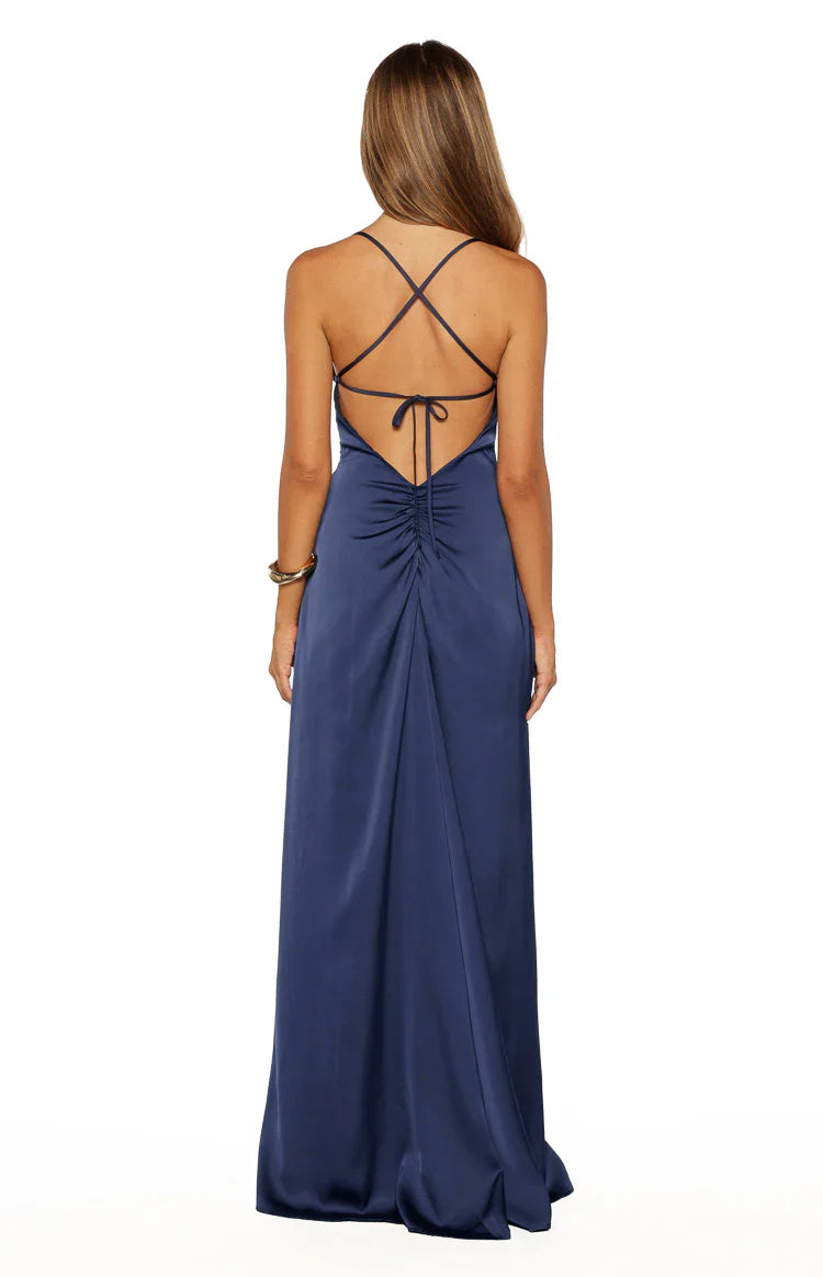 Blaise Satin Prom Dress | Navy