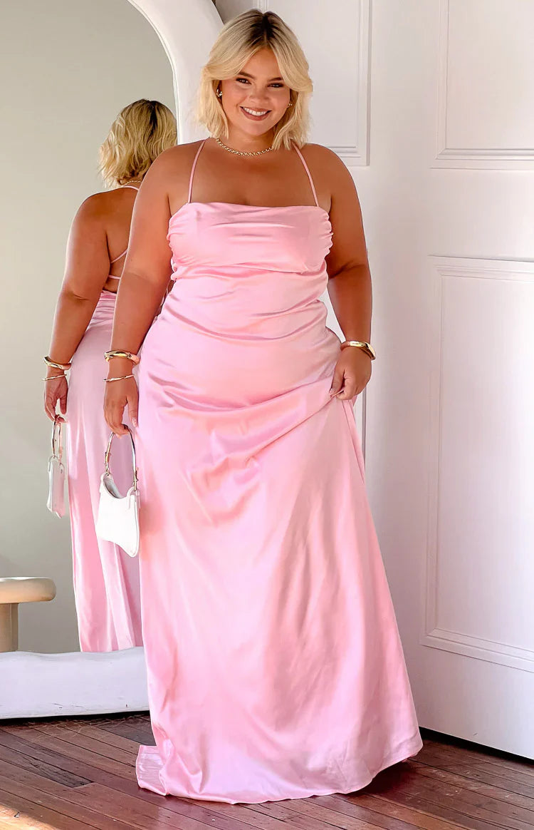 Blaise Satin Maxi Dress | Pink