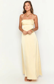 Blaise Satin Maxi Dress | Yellow