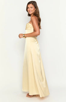 Blaise Satin Maxi Dress | Yellow
