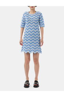 Blue Cotton Crochet Mini Dress | Heather