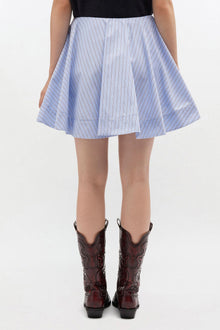 Blue Stripe Mini Circle Skirt | Lavender Lustre