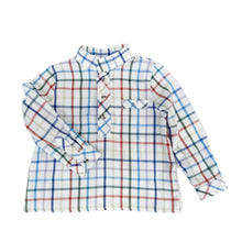 Boy | Charlie Checkered Mandarin Collar Shirt | White x Multicolor