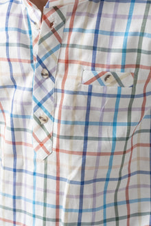 Boy | Charlie Checkered Mandarin Collar Shirt | White x Multicolor