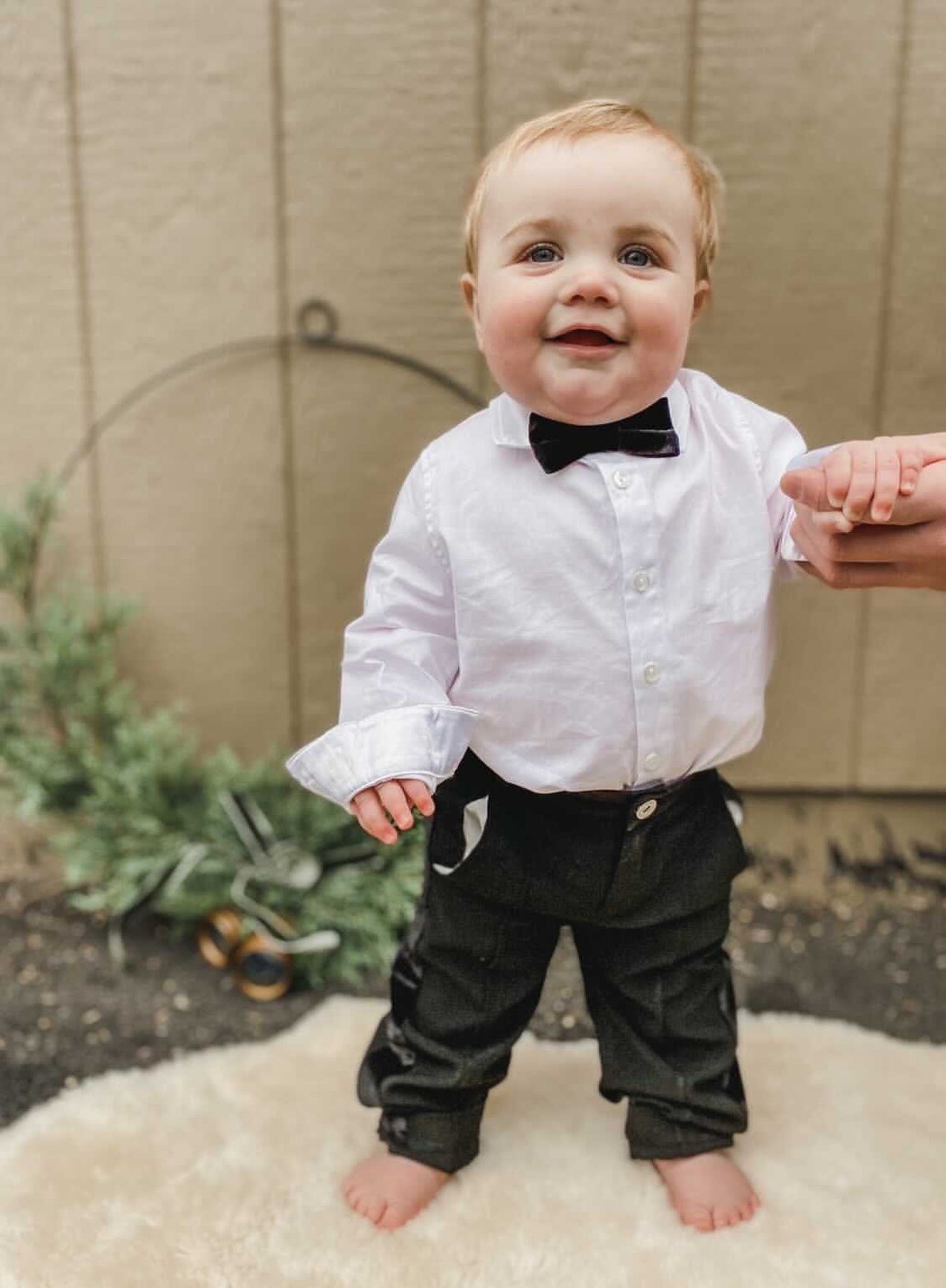 Boy | Tuxedo Shirt and Pants Set | White x Black