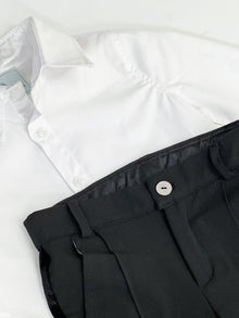 Boy | Tuxedo Shirt and Pants Set | White x Black