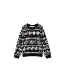 Boys | Jacquard Cashmere Sweater | 8Y | Navy