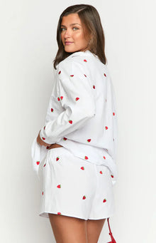 Brad Embroidered Boxer Shorts | White Strawberry