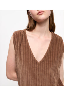 Brown Corduroy Mini Dress | Rain Drum