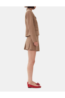 Brown Drapey Melange Fitted Blazer | Tiger's Eye