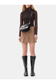 Brown Drapey Melange Mini Skirt | Tiger's Eye