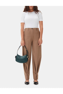 Brown Drapey Melange Trousers | Tiger's Eye