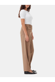 Brown Drapey Melange Trousers | Tiger's Eye