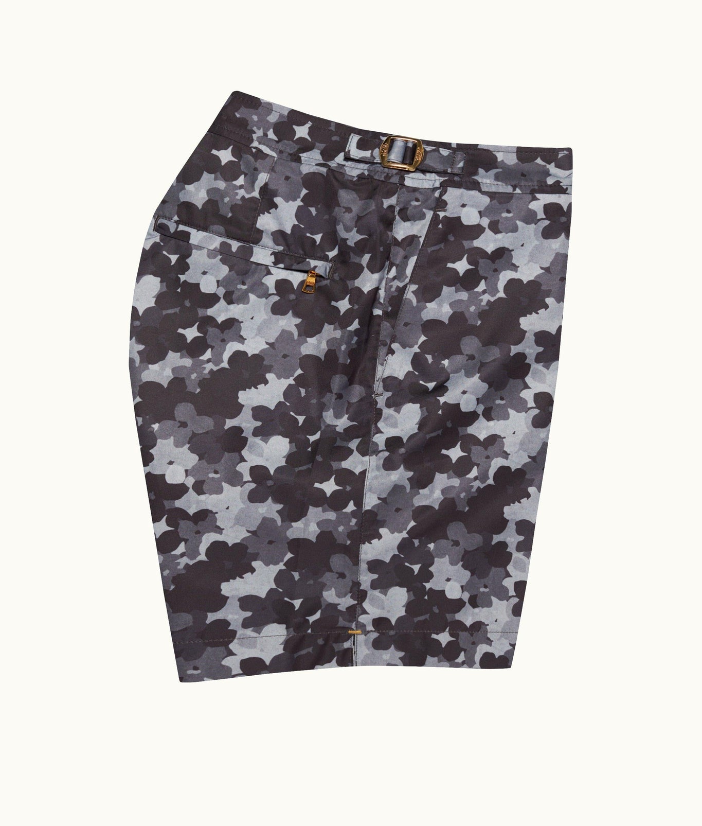 Bulldog Blossom Print Mid-Length Swim Shorts | Piranha Grey