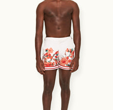 Bulldog Blossom Season Print Mid-Length Swim Shorts | Red