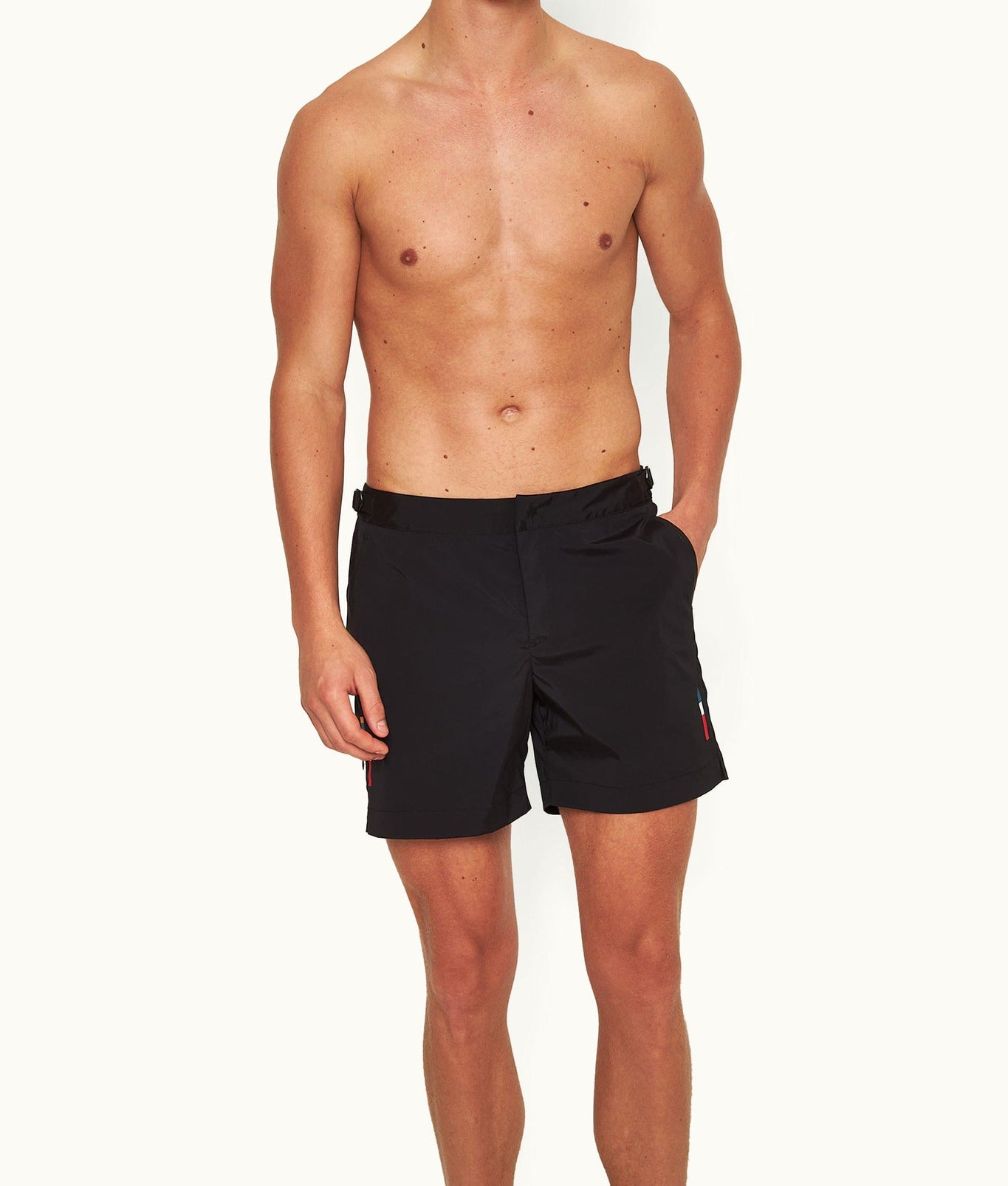 Bulldog Bonded Bonded Tape Mid-Length Swim Shorts | Black