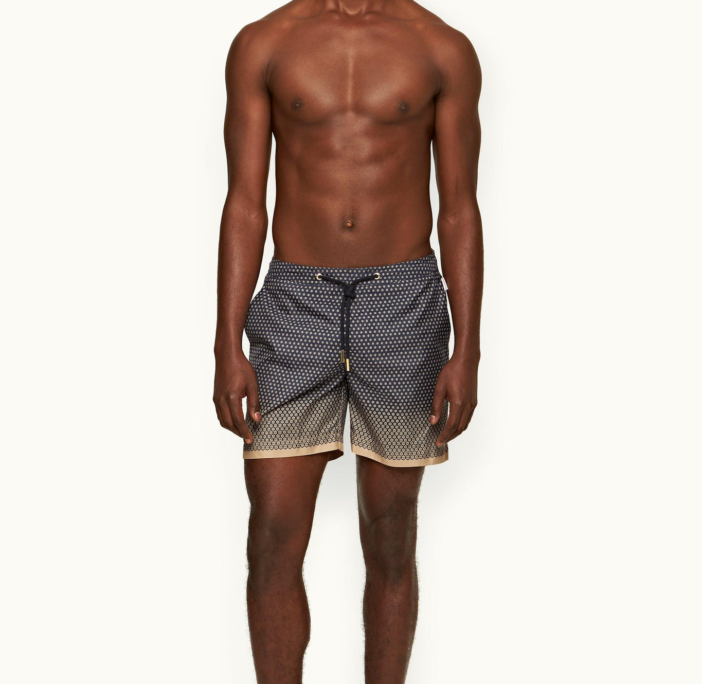 Bulldog Drawcord Floret Mid-Length Drawcord Swim Shorts | Biscuit/Night Iris