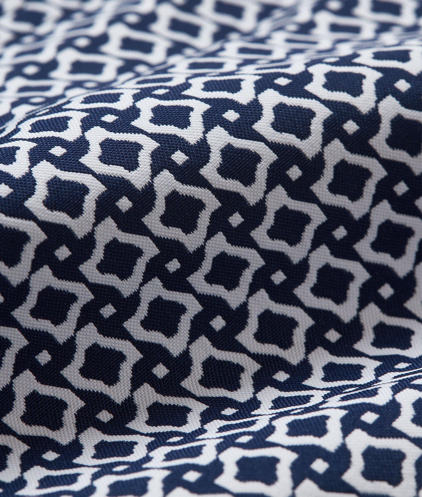 Bulldog Jacquard Geometric Mid-Length Swim Shorts | Night Iris/White Sand