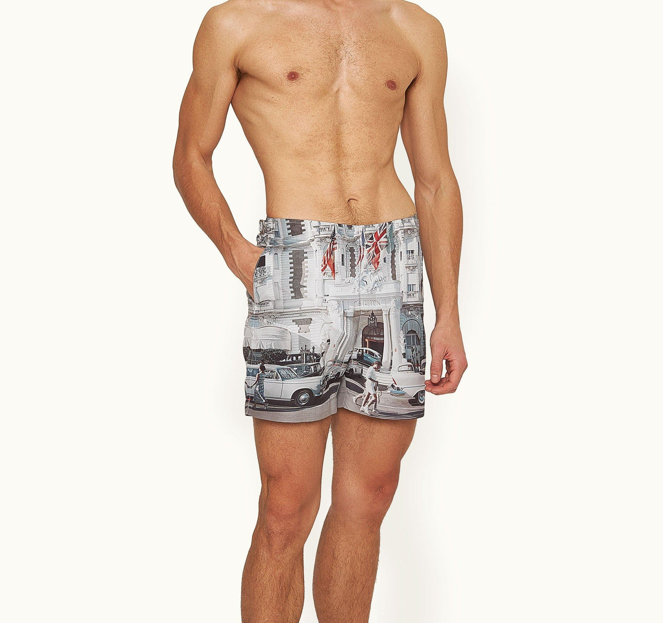 Bulldog Photographic Print Mid-Length Swim Shorts | Carlton Cannes
