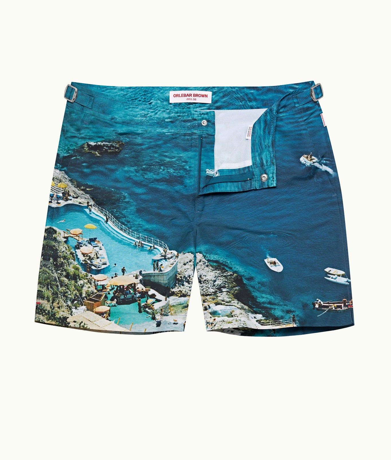 Bulldog Photographic Print Mid-Length Swim Shorts | Seaside Swimming