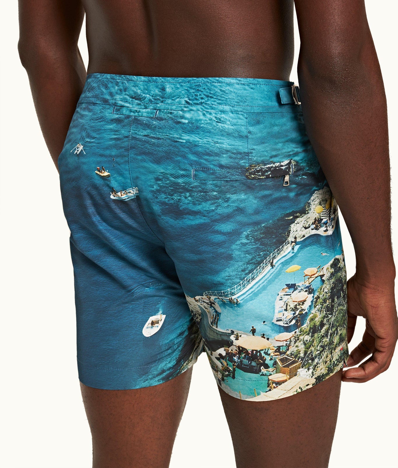 Bulldog Photographic Print Mid-Length Swim Shorts | Seaside Swimming