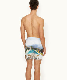 Bulldog Photographic Print Mid-Length Swim Shorts Woven | Kaufmann Cocktail