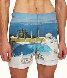 Bulldog Photographic Print Mid-Length Swim Shorts Woven | Pacifico