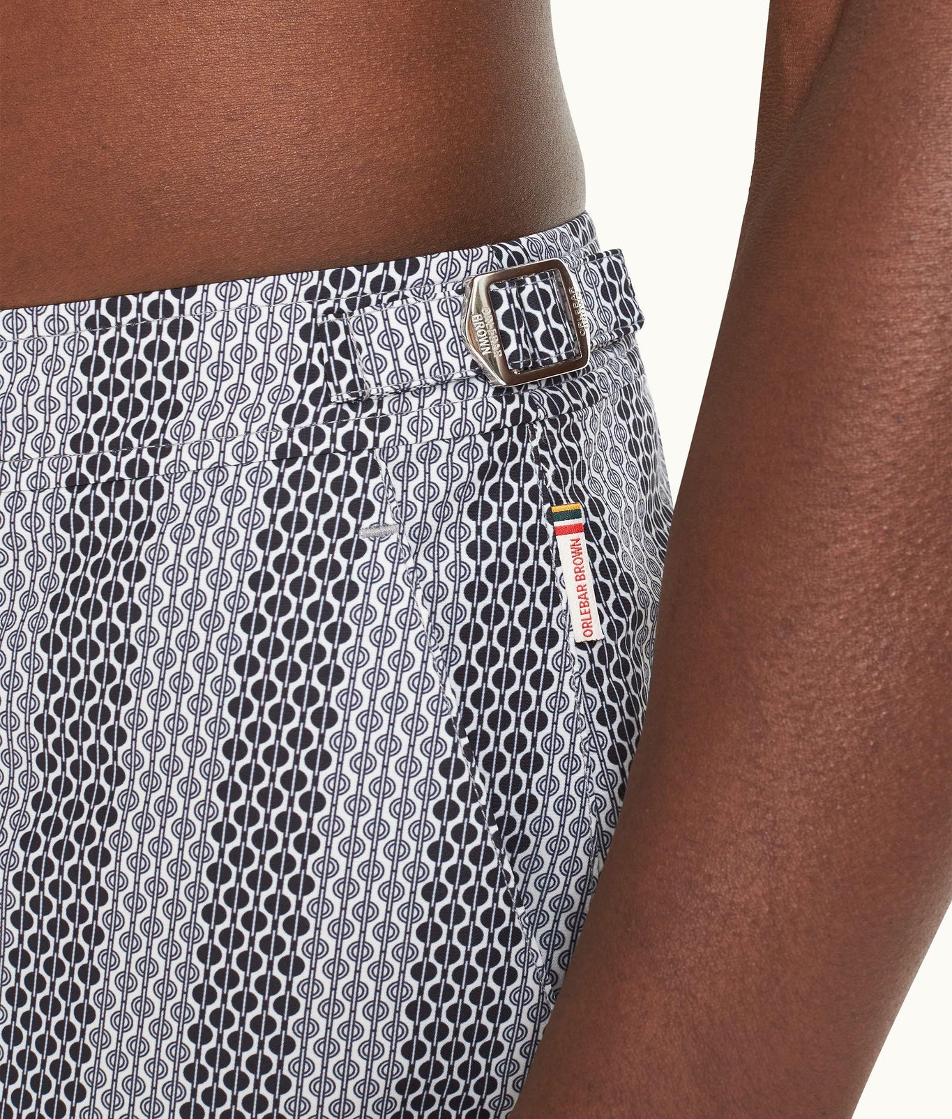 Bulldog Rills Print Mid-Length Swim Shorts Woven | Night Iris/White Sand