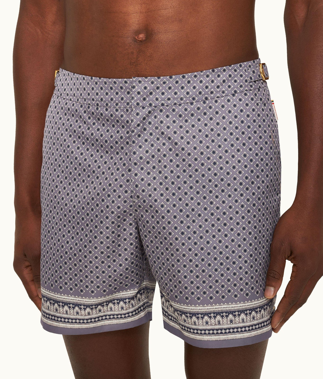 Bulldog Solmio Print Mid-Length Swim Shorts | Taro