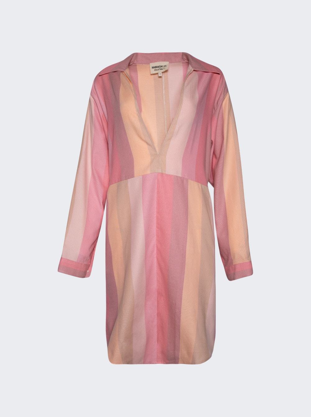 Women | Marrakshi Life | Tunic Dress | Pink Vertical Stripes