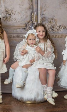 Girl | Faith Scallop Lace Romper | White