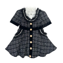 Girl | Orea and Tweed Dress | Black x Silver