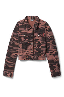 Women | Vintage Camo Fitted Jean Jacket | Camo/Sienna