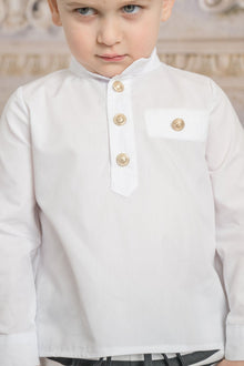 Boy | Charlie Mandarin Collar Shirt | White
